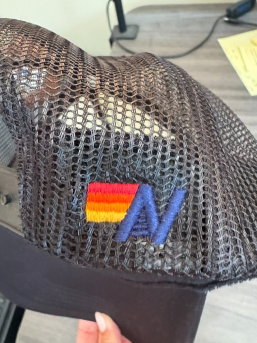 Aviator Nation Black Trucker Hat with Yellow Lightning Bolt - new condition - Picture 3 of 4